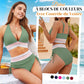 🌺Promotion 56% de réduction 👙Ensembles de bikinis à taille haute avec contrôle de l'abdomen et blocs de couleurs