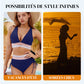 🌺Promotion 56% de réduction 👙Ensembles de bikinis à taille haute avec contrôle de l'abdomen et blocs de couleurs