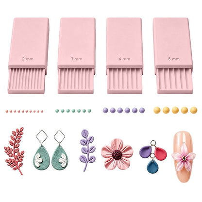 💅 OFFRE ÉCLAIR – 50 % DE RÉDUCTION ! 🎨 Plaques pour façonner des billes d'argile – 4 tailles précises (2/3/4/5 mm), double face, en PLA léger, pour ongles 3D/bijoux/miniatures – rose/gris/blanc 🏆