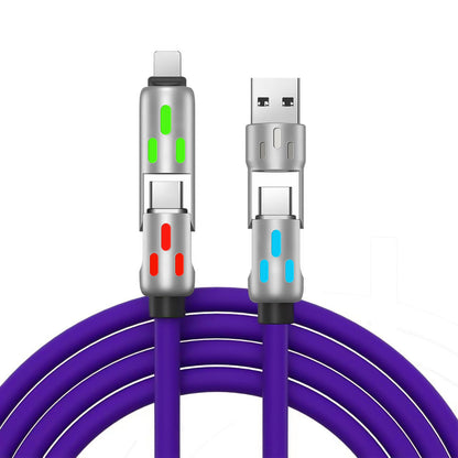 🔥 ACHETEZ 1, OBTENEZ 1 GRATUIT! 🔌 Câble LED Lumineux 4-en-1 240W – Silicone & alliage zinc, charge rapide & miroir – Idéal pour voiture & tous vos appareils 📱