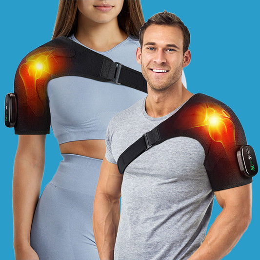 🔥Promotion exceptionnelle : 56 % de réduction🔥 Ceinture chauffante pour les épaules avec fonction vibration – 3 modes de chaleur et 3 modes de massage, sans fil, pour hommes et femmes 🔥