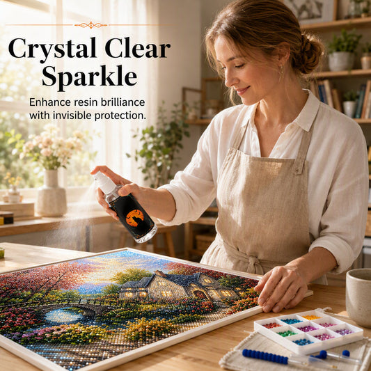 🔥 Spray de finition brillante – Revêtement acrylique transparent offrant une protection contre les UV et l'humidité – Idéal pour les peintures au diamant, les loisirs créatifs et les figurines en 3D 💎🛡️