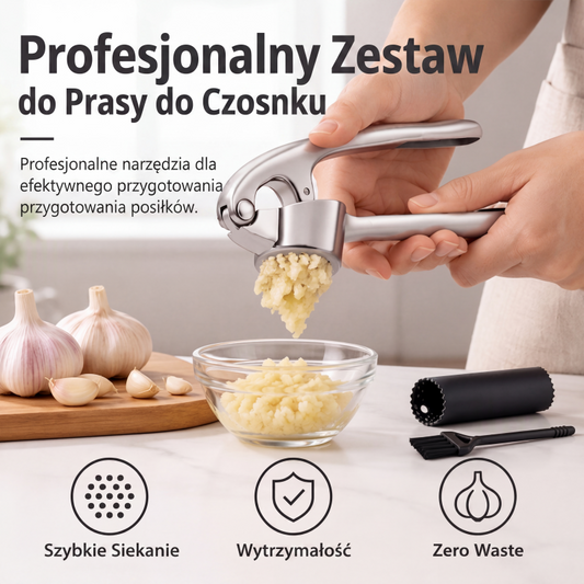 🧄 Prasa do czosnku klasy premium – ergonomiczna, z miękkim uchwytem, zapewniająca łatwe wyciskanie