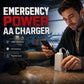 🔥‑50% OFFRE LIMITÉE🔋 Chargeur d’urgence portable, alimenté par piles AA, batterie externe avec lampe torche LED pour téléphone ✨