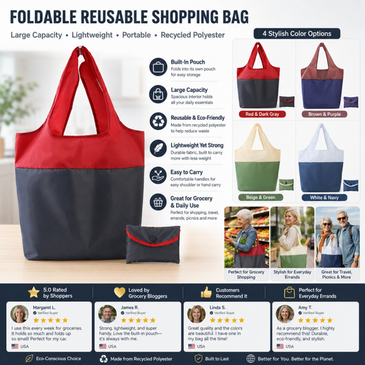 📢📢50 % DE RÉDUCTION !! ⏰Sac de courses écologique, pliable et de grande capacité