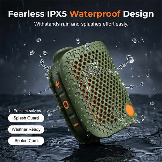 🎵 -60% ! 🔊 Enceinte Bluetooth Portable – ABS – TWS Stéréo – IPX5 – Son Haute Fidélité – 73×48×33 mm – Vert Foncé/Noir – Autonomie Prolongée 🏕️