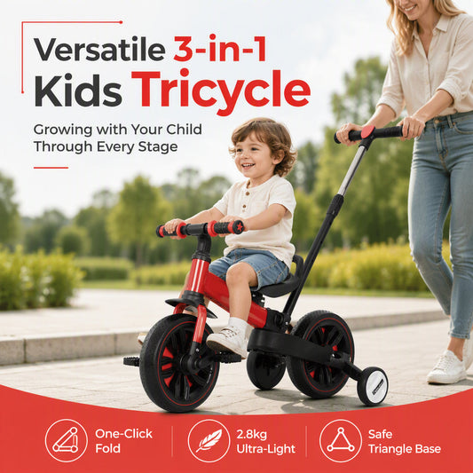 🚲 50 % DE RÉDUCTION EN CE MOMENT ! 💥 Tricycle et draisienne 3 en 1 pour enfants : ludique, stable et adaptable 👶✨