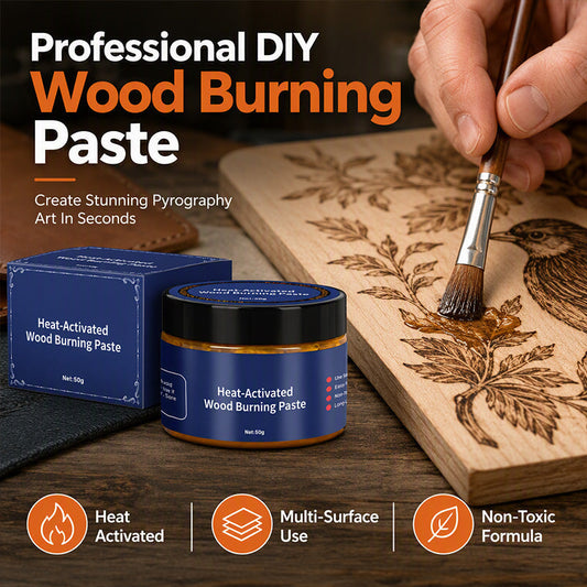 🔥50 % DE RÉDUCTION ! Pâte à pyrograver thermosensible – Réalisez vous-même des motifs pyrogravés sur du bois, du cuir et de la toile à l'aide d'un pistolet thermique ! 🎨✨