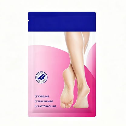 🔥50 % DE RÉDUCTION ! Masque hydratant pour les pieds secs et gercés – Hydratation en profondeur et exfoliation pour une peau douce comme celle d'un bébé ! 🦶✨