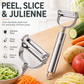 🔥50 % DE RÉDUCTION ! Éplucheur et coupe-légumes en julienne 2-en-1 en acier inoxydable – Épluchez et coupez en julienne en quelques secondes, ne rouille pas et passe au lave-vaisselle ! 🥕✨