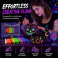 50 % DE RÉDUCTION⚡PLUS DE 50 000 EXEMPLAIRES VENDUS💕Stylos tatouage phosphorescents – Sans danger, s'effacent au lavage et brillent sous la lumière noire ! ✨🇬🇧 | Parfaits pour Glastonbury, les anniversaires et bien plus encore