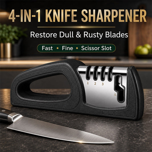 🥳OFFRE EXCEPTIONNELLE ! Aiguiseur de couteaux de cuisine 4-en-1 à plusieurs étapes🔪🏠