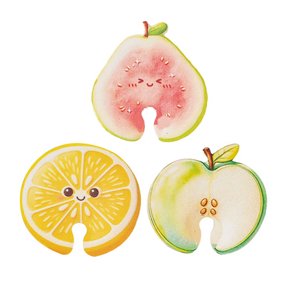 💥 50 % de réduction ! 🍋 Éponge de cuisine en forme de fruits de dessin animé – Pomme/Goyave/Citron. Se gonfle comme par magie au contact de l'eau. Élimine la graisse sans effort, sans rayer. Poignée ergonomique. Respectueuse de l'environnement 🛡️