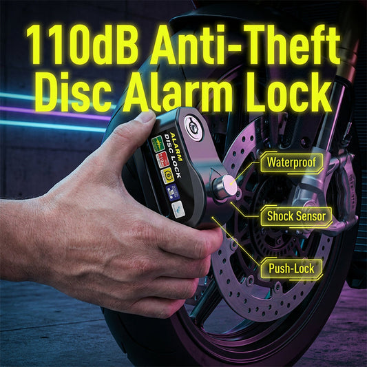 🔐La serrure d'alarme avec frein à disque la plus vendue – sirène de 110 dB, serrure à bouton-poussoir sans clé, capteur de chocs, protection anti-perçage, résistante aux intempéries