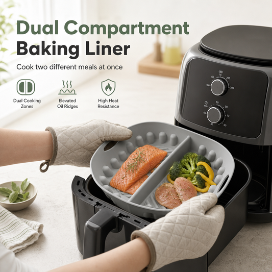 🍳 50 % de réduction ! Moule double – 2 compartiments séparés pour varier les saveurs, moins de matière grasse et un résultat croustillant. Silicone souple – facile à rincer ! ✨🧽
