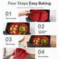 🍳 50 % de réduction ! Moule double – 2 compartiments séparés pour varier les saveurs, moins de matière grasse et un résultat croustillant. Silicone souple – facile à rincer ! ✨🧽