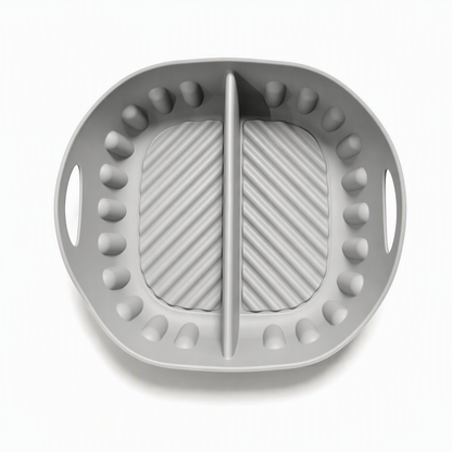 🍳 50 % de réduction ! Moule double – 2 compartiments séparés pour varier les saveurs, moins de matière grasse et un résultat croustillant. Silicone souple – facile à rincer ! ✨🧽