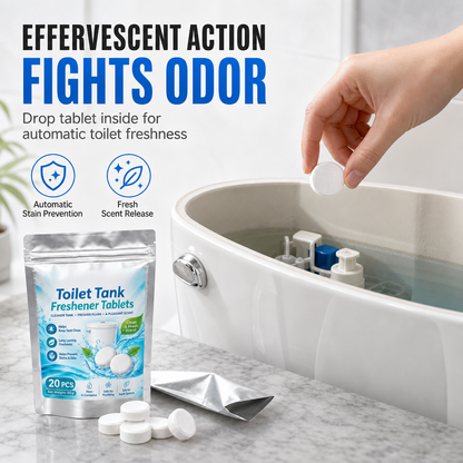 🥳 PROMOTION 2026 🥳💞 PLUS DE 50 000 EXEMPLAIRES VENDUS ! 🚽✨20 pastilles effervescentes blanches et rondes pour réservoir de toilettes – Désodorisant et rafraîchissant