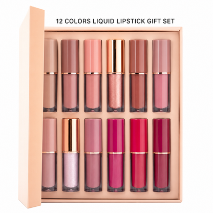 💄Coffret cadeau contenant des rouges à lèvres liquides en 12 teintes💝