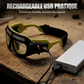 🔦👓 Lampe Frontale LED Style Lunettes – 5 Modes d’Éclairage, Capteur de Mouvement et Recharge USB