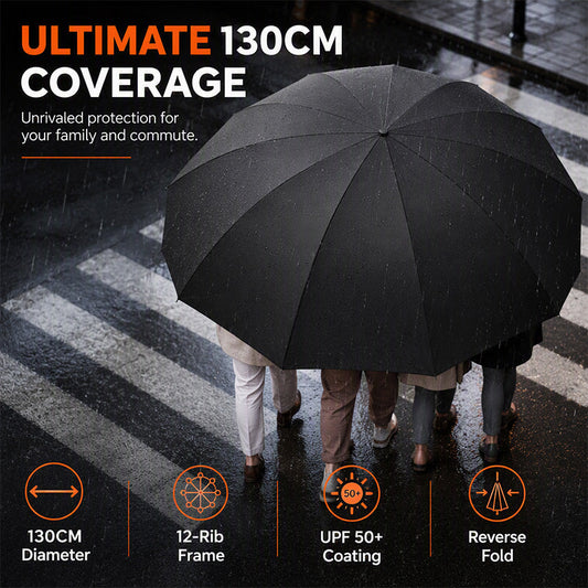 Parapluie pliable extra-large et coupe-vent