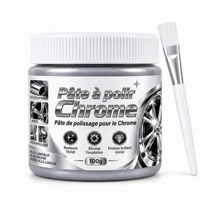 🔥 50% DE RÉDUCTION ! Pâte polissante et restauratrice pour métaux chromés avec brossette