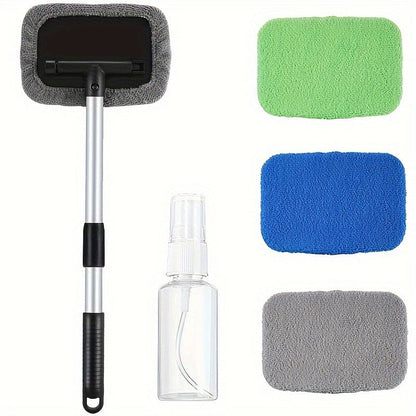 🌀 50 % DE RÉDUCTION ! Nettoyeur magnétique double face pour vitres de voiture : nettoie les deux côtés en un seul passage, avec un manche télescopique et des chiffons en microfibre réutilisables. 🚗✨